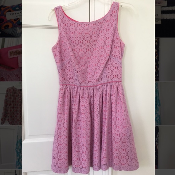 Lily Pulitzer Pink Lace Overlay Sundress - Picture 1 of 3